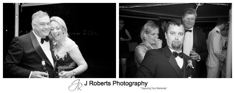 B&W guests portraits at wedding reception - sydney wedding photography